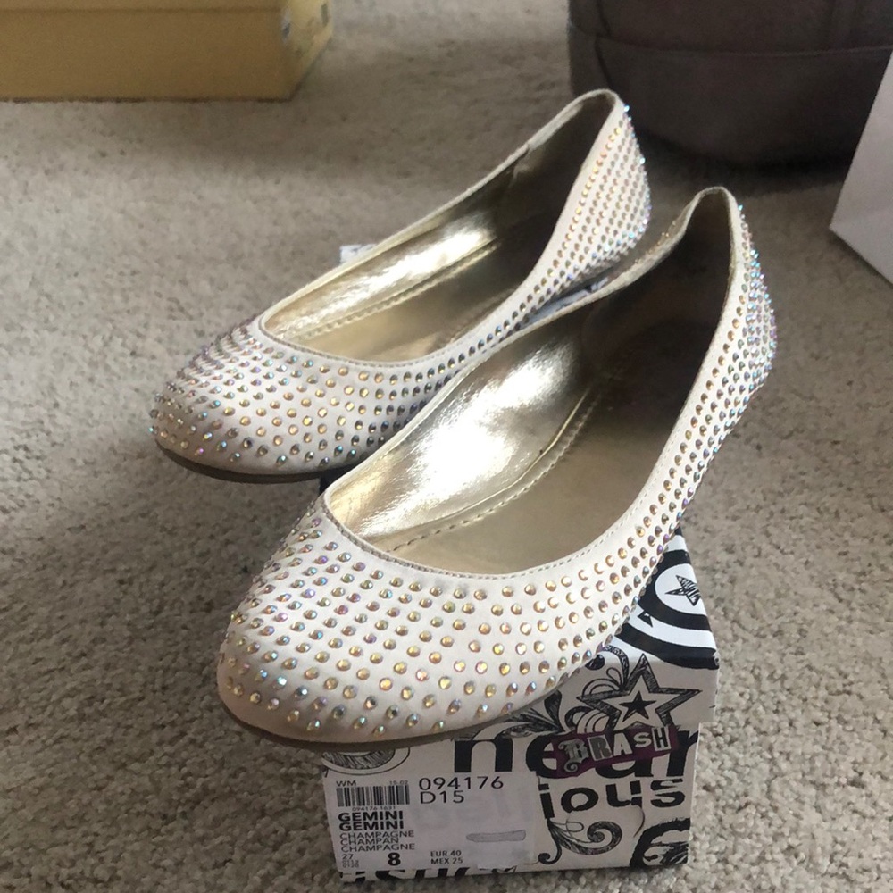 Brash Nude Rhinestone Flats